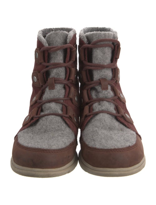 Sorel Suede Fur Trim Lace-Up Boots