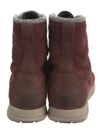 Sorel Suede Fur Trim Lace-Up Boots