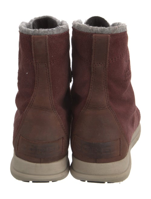 Sorel Suede Fur Trim Lace-Up Boots