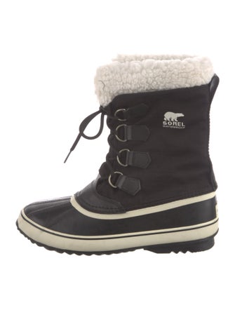 Sorel Canvas Faux Fur Trim Lace-Up Boots