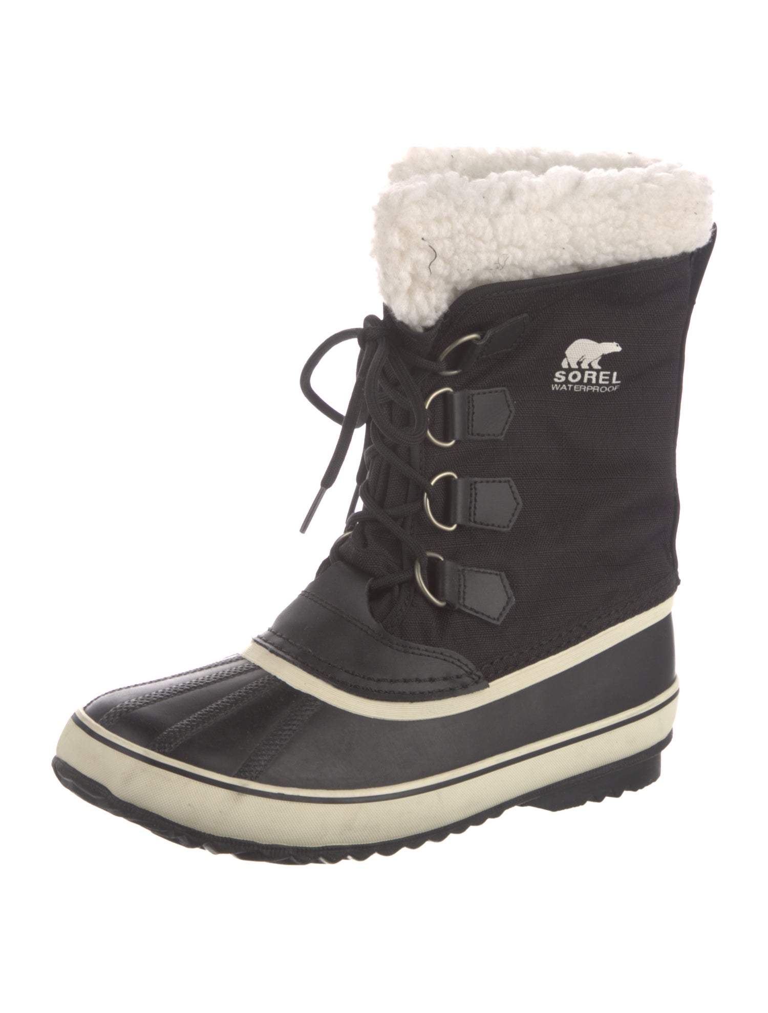 Sorel Canvas Faux Fur Trim Lace-Up Boots