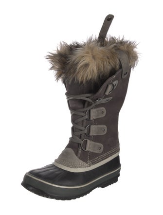 Sorel Suede Faux Fur Trim Lace-Up Boots