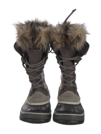 Sorel Suede Faux Fur Trim Lace-Up Boots
