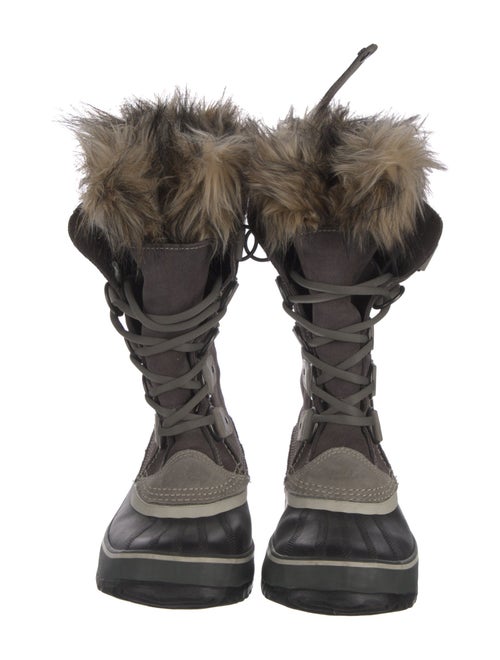 Sorel Suede Faux Fur Trim Lace-Up Boots