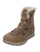 Sorel Suede Fur Trim Lace-Up Boots