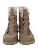 Sorel Suede Fur Trim Lace-Up Boots