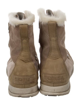 Sorel Suede Fur Trim Lace-Up Boots