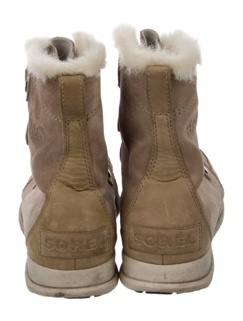 Sorel Suede Fur Trim Lace-Up Boots