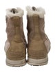 Sorel Suede Fur Trim Lace-Up Boots