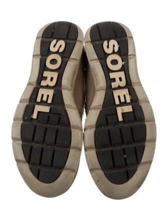 Sorel Suede Fur Trim Lace-Up Boots