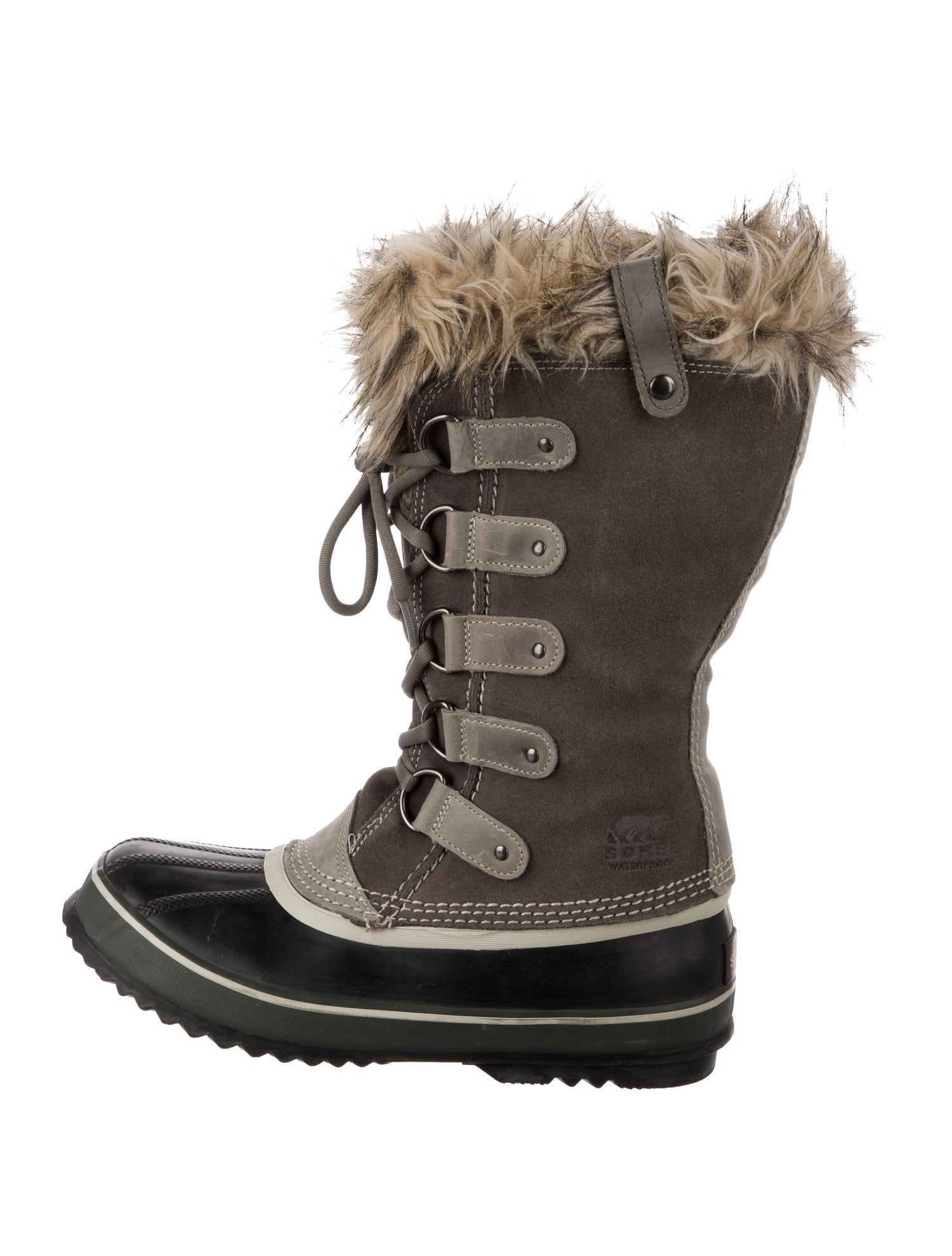 Sorel Suede Faux Fur Trim Lace-Up Boots