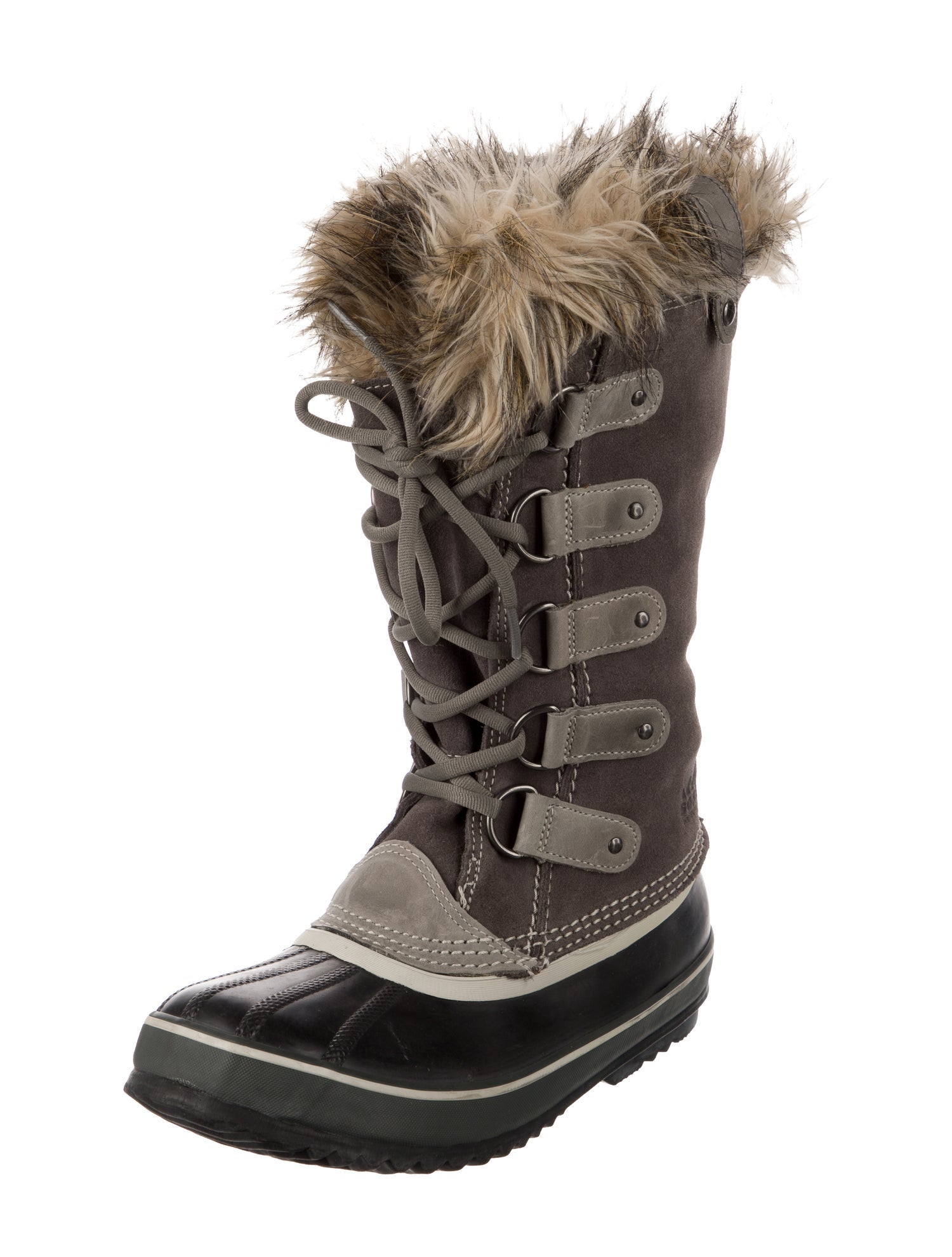 Sorel Suede Faux Fur Trim Lace-Up Boots