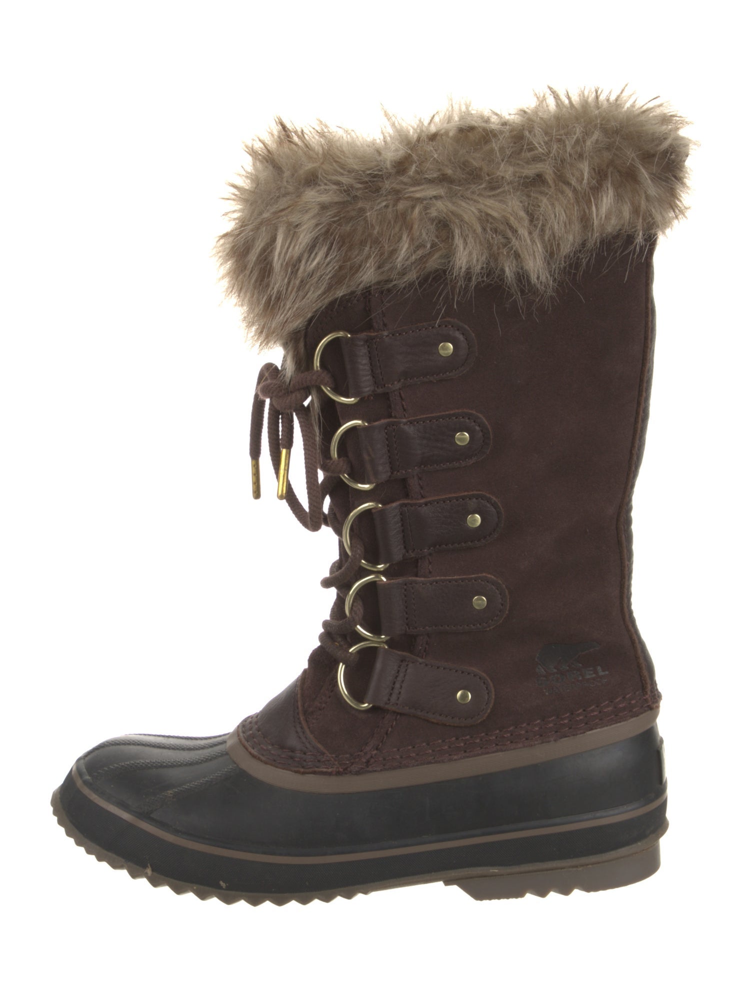 Sorel Suede Faux Fur Trim Lace-Up Boots