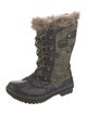 Sorel Camouflage Print Fur Trim Lace-Up Boots