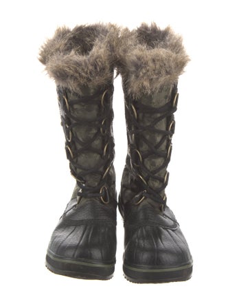 Sorel Camouflage Print Fur Trim Lace-Up Boots
