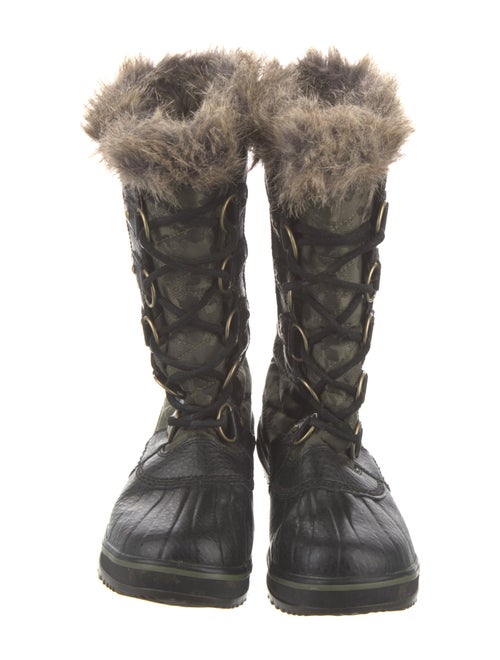Sorel Camouflage Print Fur Trim Lace-Up Boots
