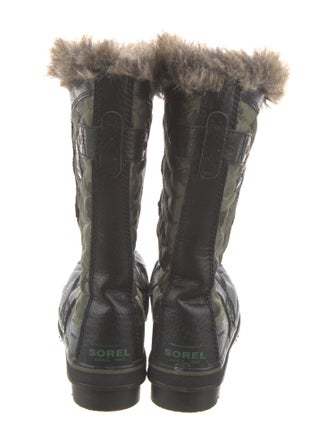 Sorel Camouflage Print Fur Trim Lace-Up Boots