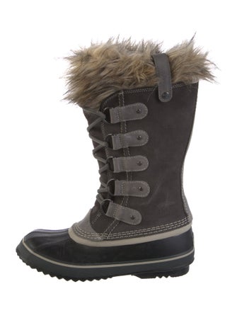 Sorel Suede Faux Fur Trim Lace-Up Boots