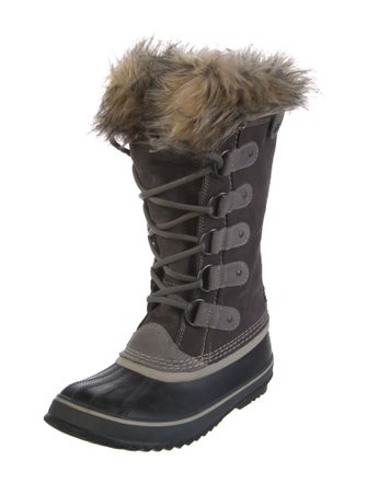 Sorel Suede Faux Fur Trim Lace-Up Boots