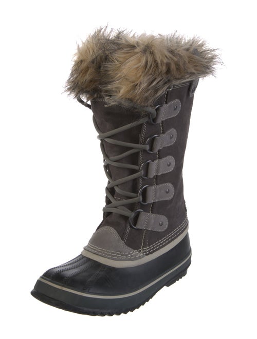 Sorel Suede Faux Fur Trim Lace-Up Boots