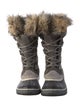 Sorel Suede Faux Fur Trim Lace-Up Boots
