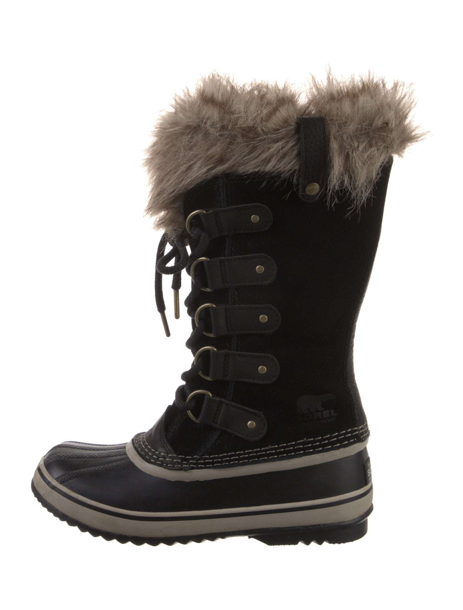 Sorel Suede Faux Fur Trim Lace-Up Boots