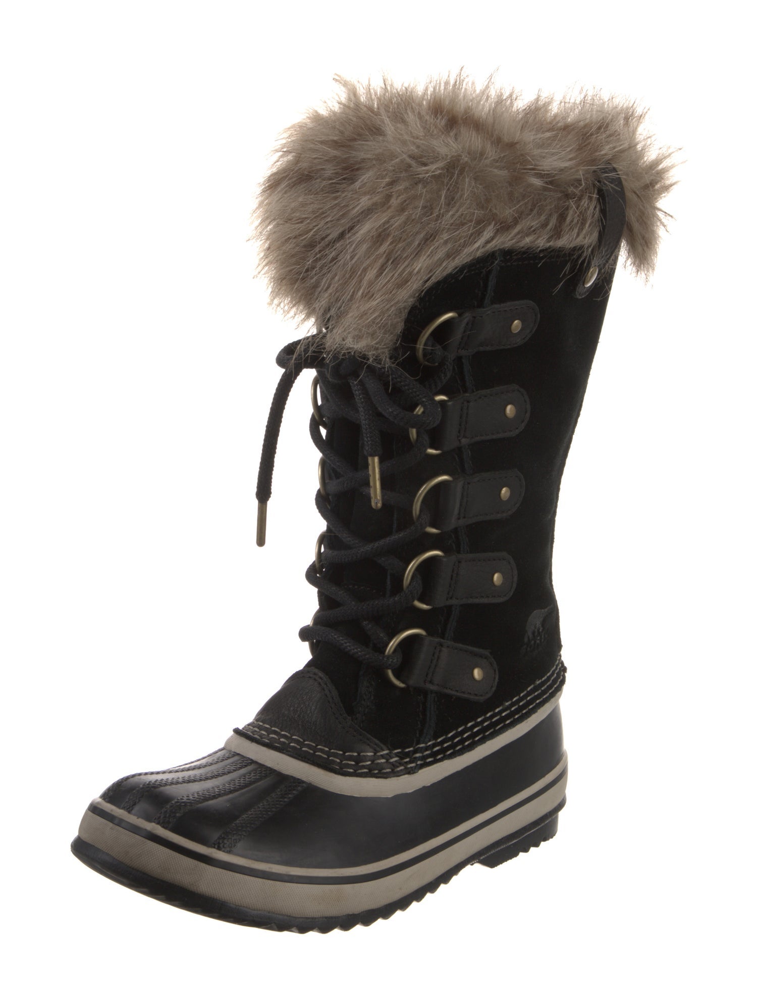 Sorel Suede Faux Fur Trim Lace-Up Boots
