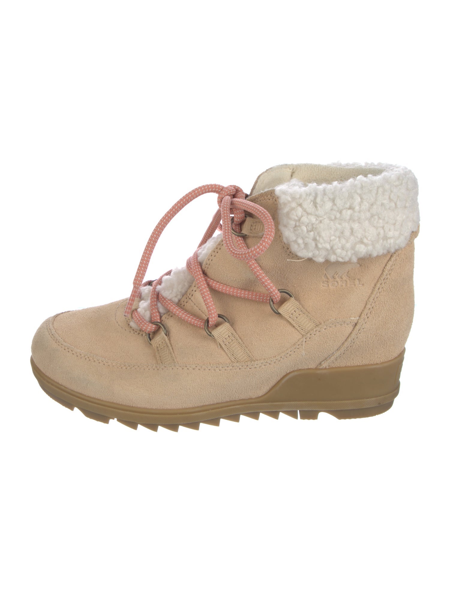 Sorel Suede Colorblock Pattern Lace-Up Boots