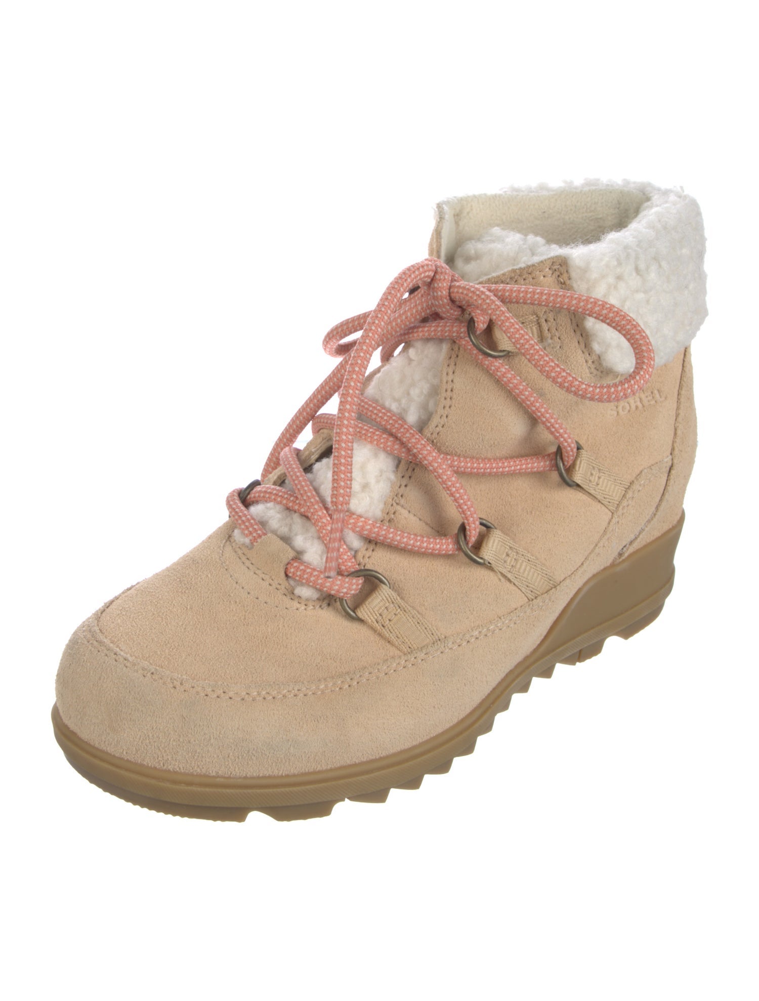 Sorel Suede Colorblock Pattern Lace-Up Boots