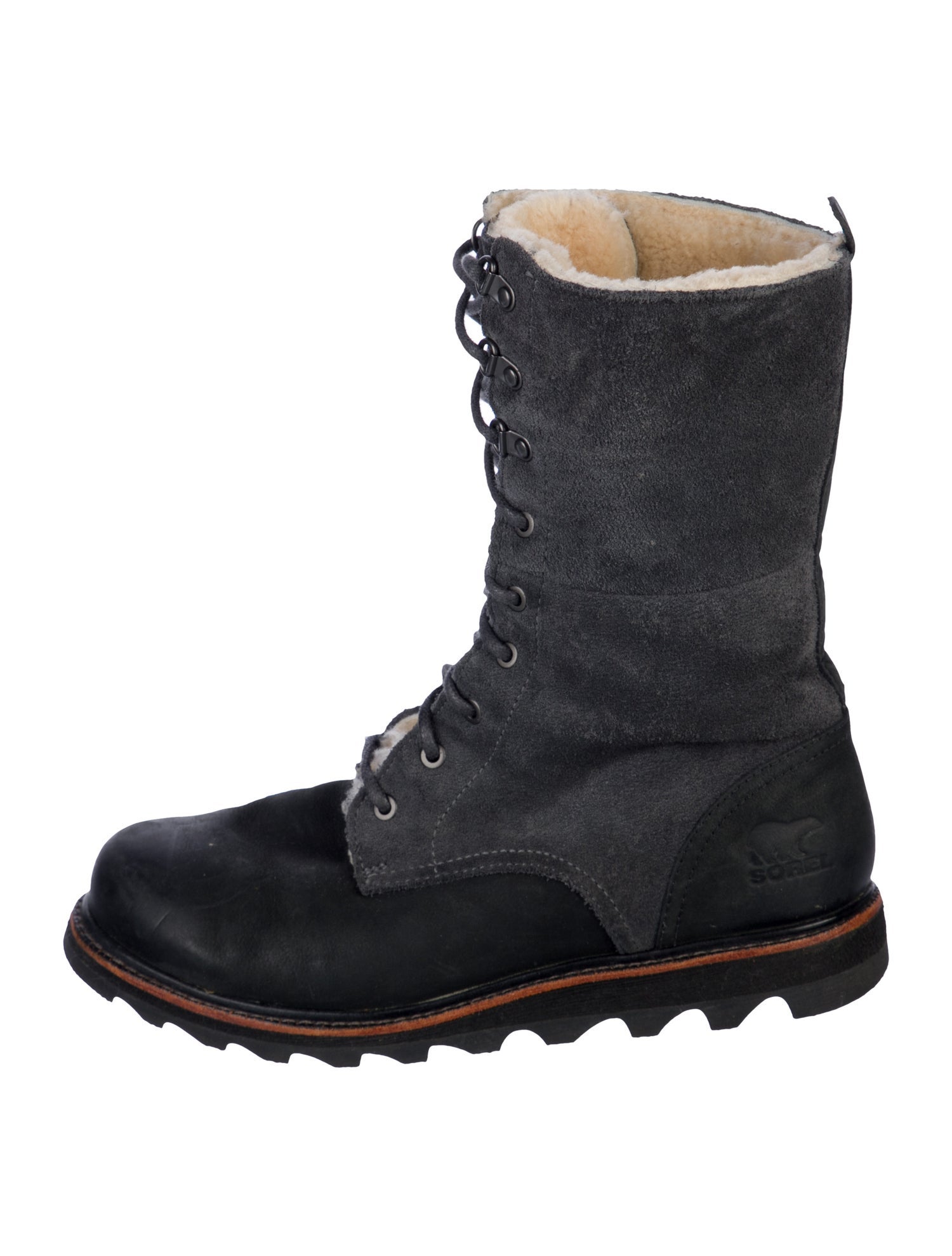 Sorel Signature Logo Suede Combat Boots