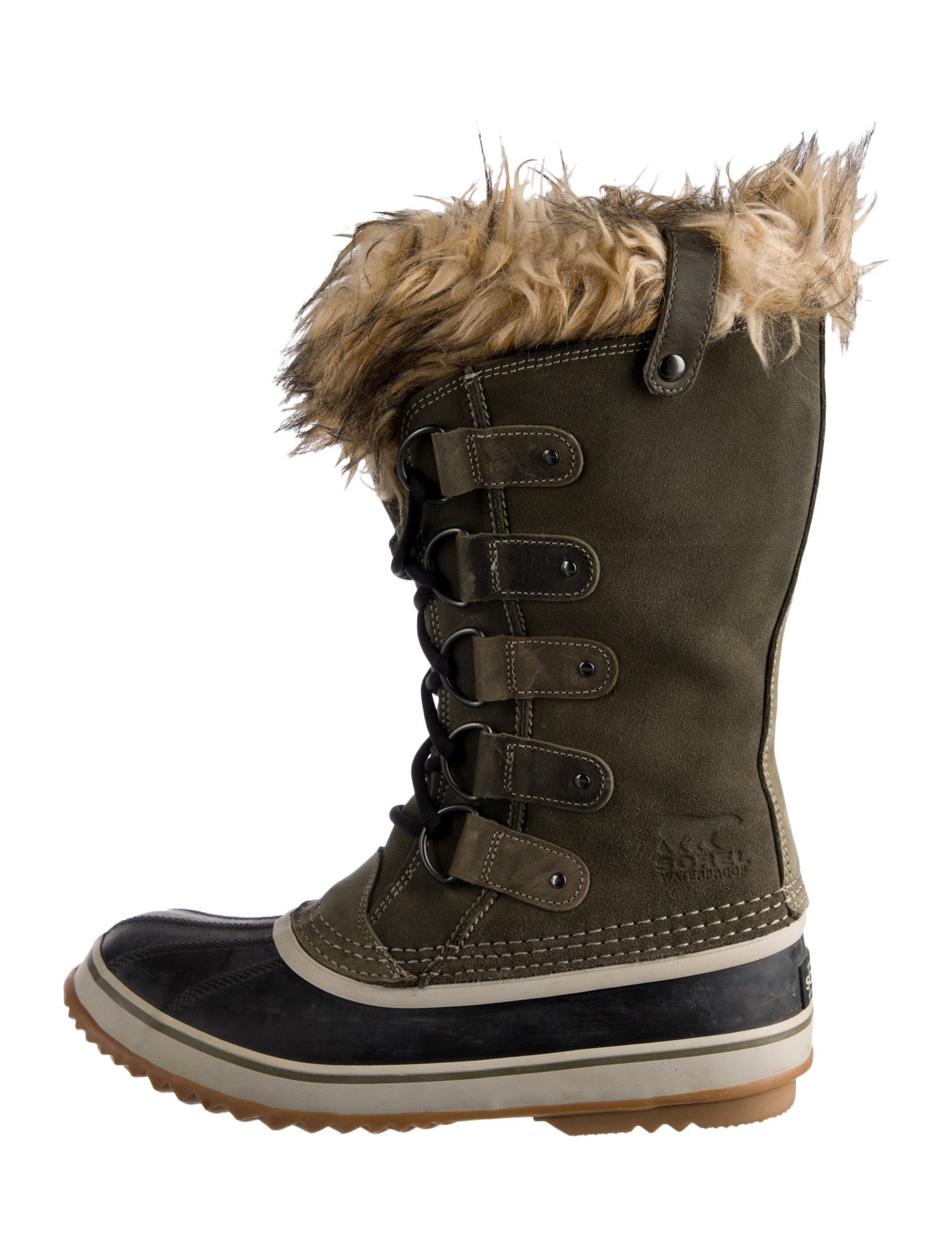 Sorel Suede Faux Fur Trim Lace-Up Boots