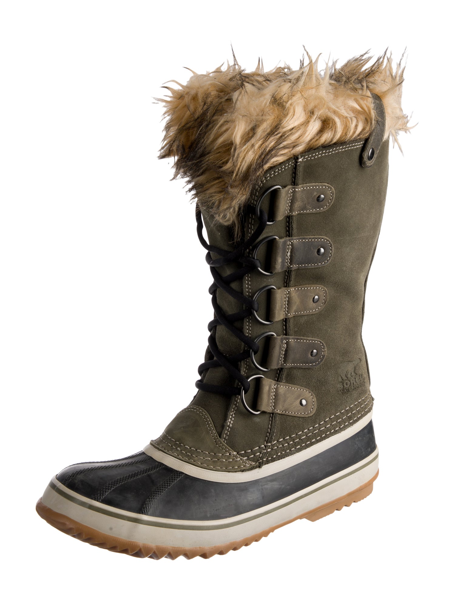 Sorel Suede Faux Fur Trim Lace-Up Boots