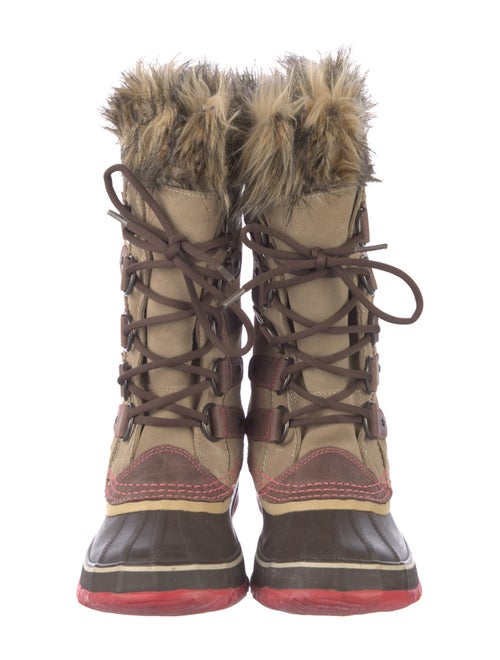 Sorel Suede Fur Trim Lace-Up Boots