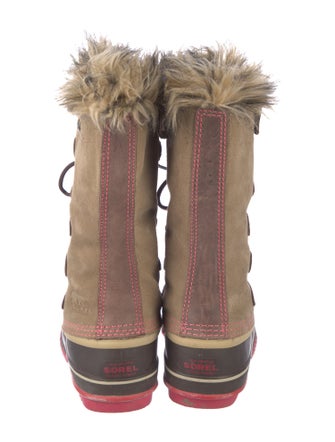 Sorel Suede Fur Trim Lace-Up Boots