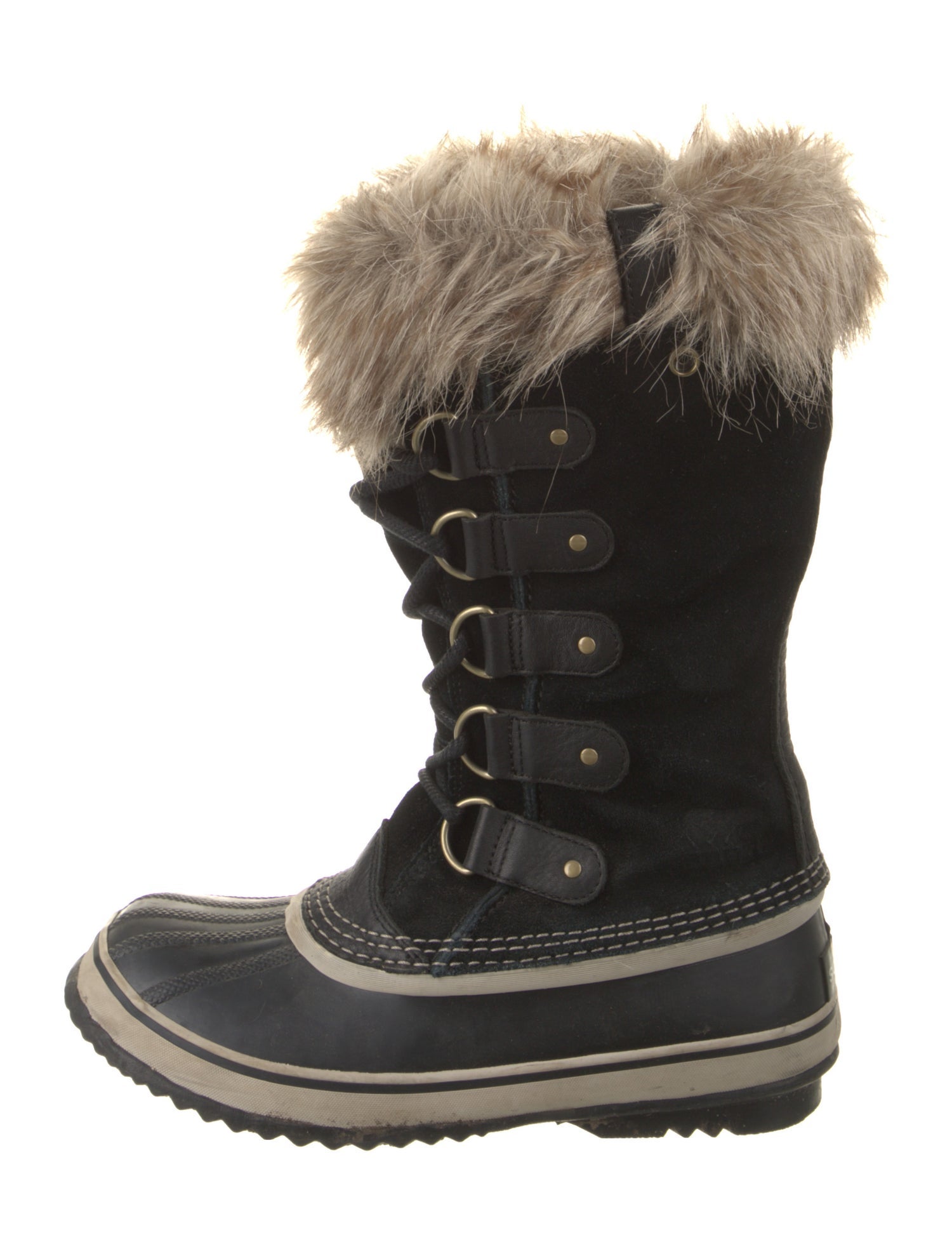 Sorel Suede Faux Fur Trim Lace-Up Boots