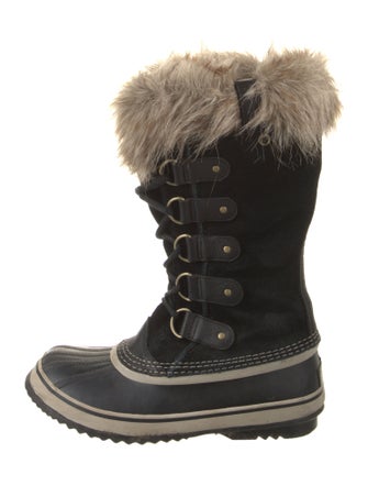Sorel Suede Faux Fur Trim Lace-Up Boots