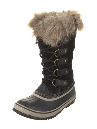 Sorel Suede Faux Fur Trim Lace-Up Boots