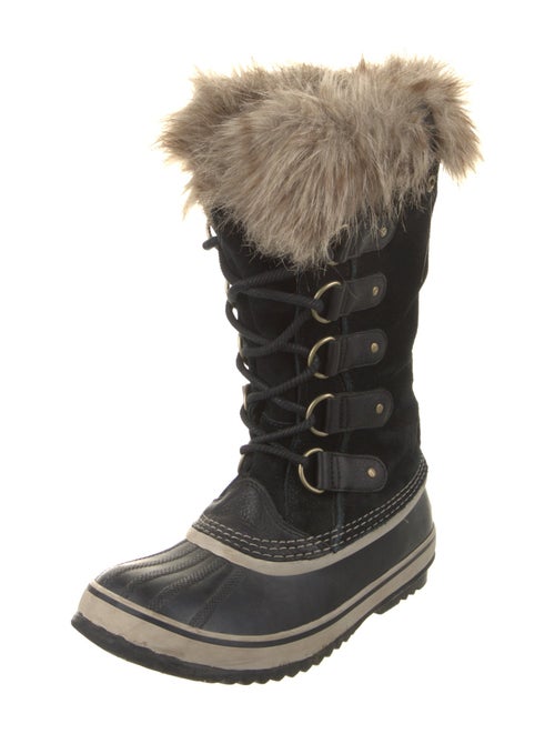 Sorel Suede Faux Fur Trim Lace-Up Boots