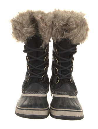 Sorel Suede Faux Fur Trim Lace-Up Boots