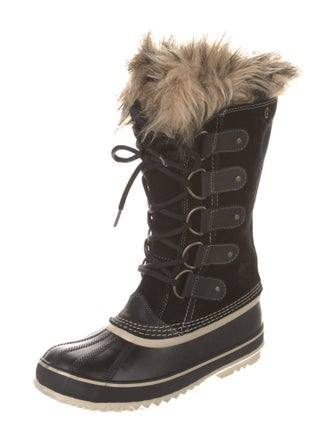 Sorel Suede Faux Fur Trim Lace-Up Boots