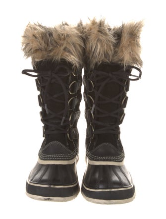 Sorel Suede Faux Fur Trim Lace-Up Boots