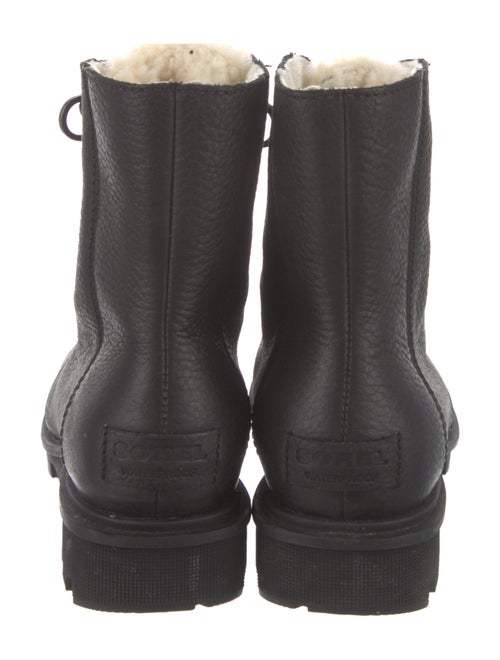 Sorel Leather Fur Trim Combat Boots