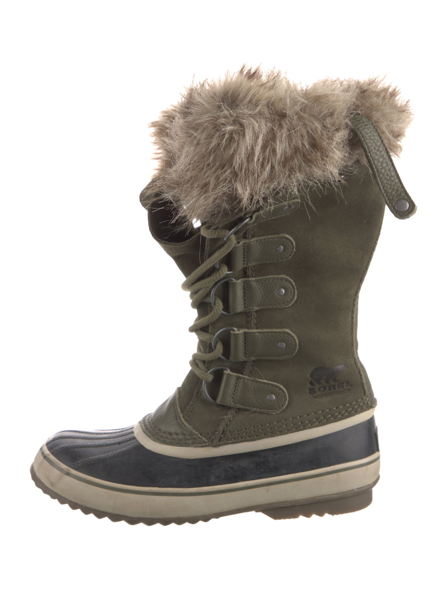 Sorel Suede Faux Fur Trim Lace-Up Boots