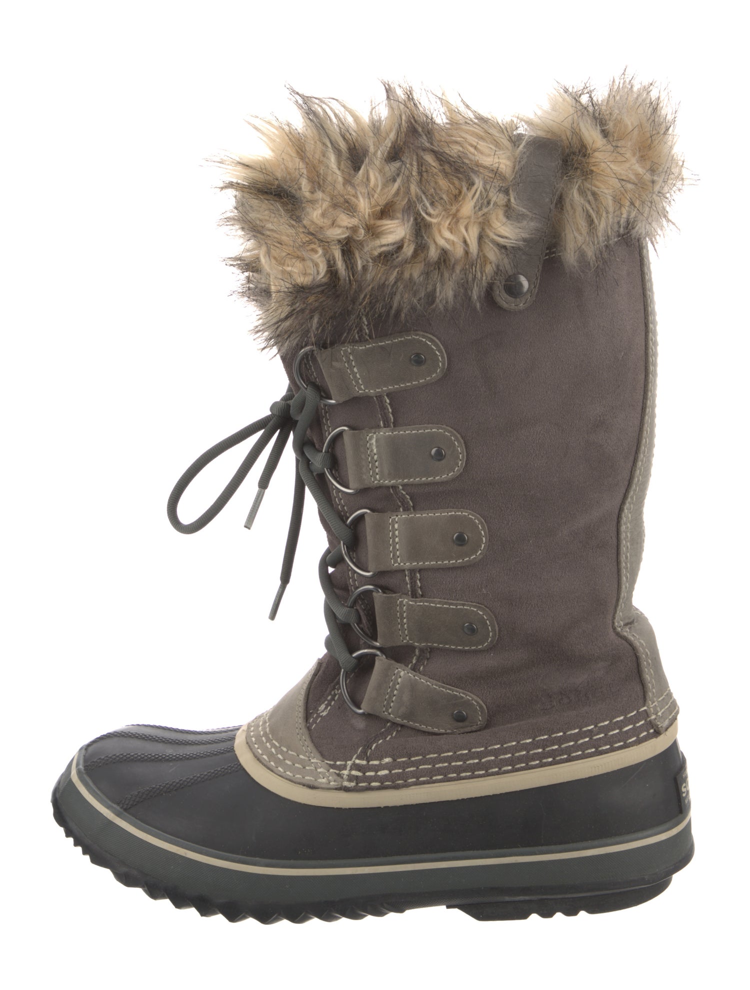 Sorel Suede Faux Fur Trim Lace-Up Boots