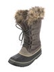 Sorel Suede Faux Fur Trim Lace-Up Boots