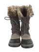Sorel Suede Faux Fur Trim Lace-Up Boots