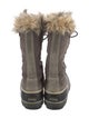 Sorel Suede Faux Fur Trim Lace-Up Boots