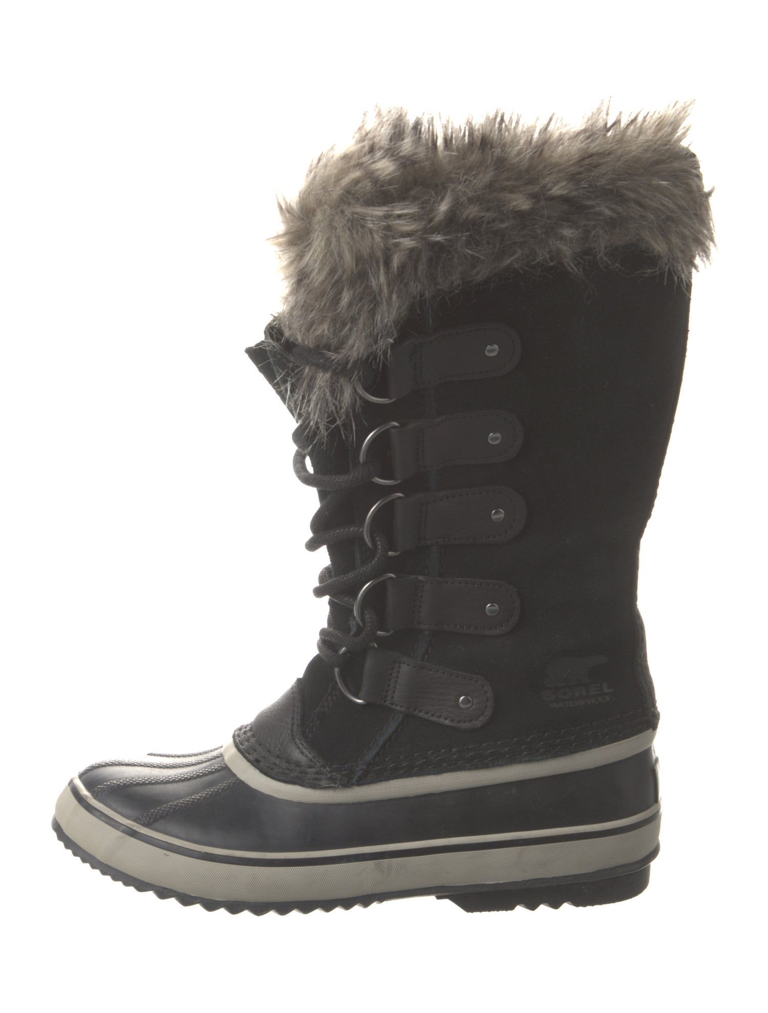 Sorel Suede Faux Fur Trim Lace-Up Boots