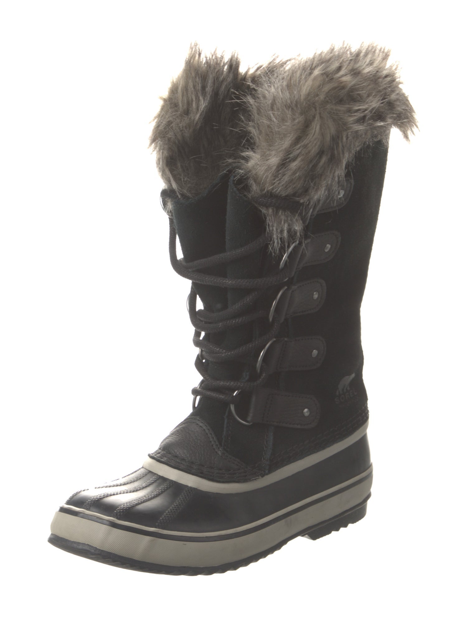 Sorel Suede Faux Fur Trim Lace-Up Boots