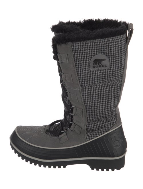 Sorel Canvas Houndstooth Print Lace-Up Boots